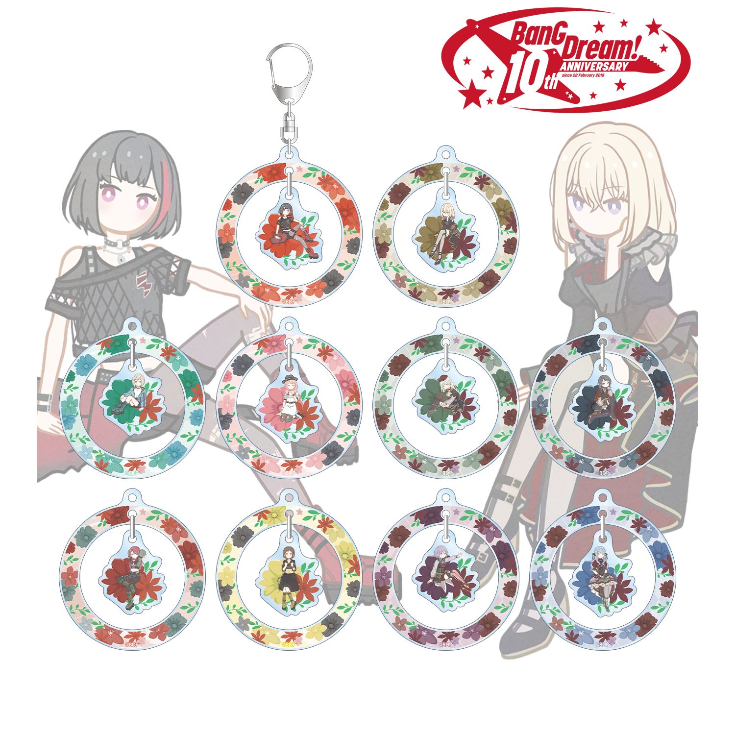 BanG Dream!_トレーディング Botania ゆらゆらアクリルキーホルダー ver.B(単位/コンプリートBOX)【BOX／10個入り】