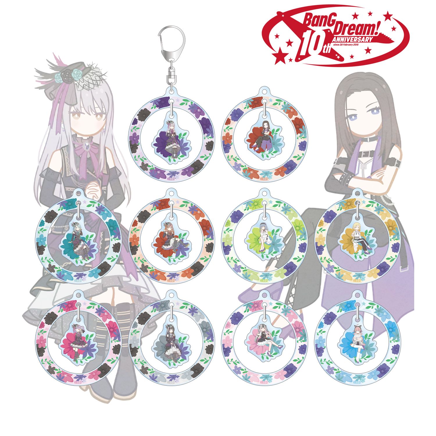 BanG Dream!_トレーディング Botania ゆらゆらアクリルキーホルダー ver.D(単位/コンプリートBOX)【BOX／10個入り】
