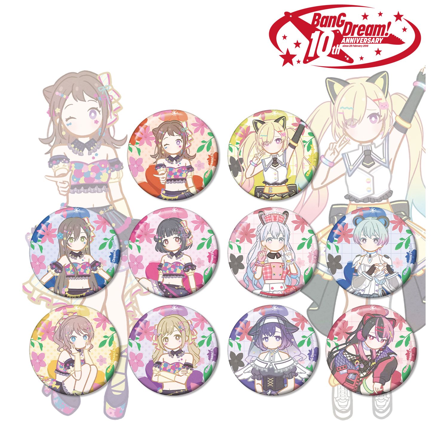 BanG Dream!_トレーディング Botania 缶バッジ ver.A(単位/コンプリートBOX)【BOX／10個入り】