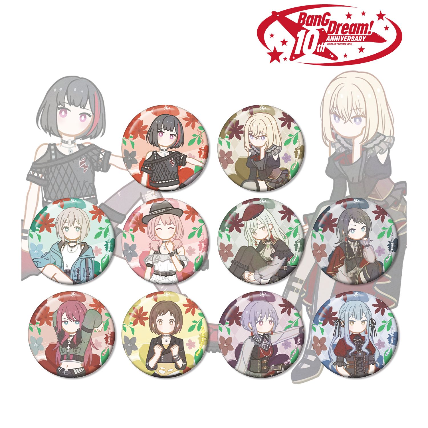 BanG Dream!_トレーディング Botania 缶バッジ ver.B(単位/コンプリートBOX)【BOX／10個入り】