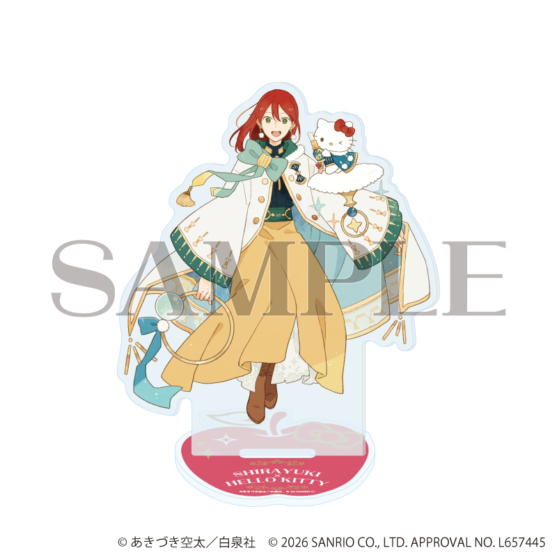 赤髪の白雪姫×サンリオキャラクターズ_アクリルスタンド01/白雪×ハローキティ(コラボイラスト)
