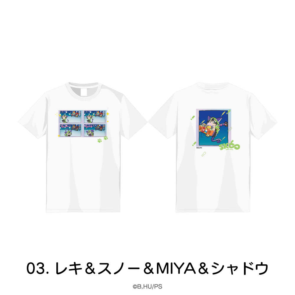 SK∞エスケーエイト_Sサイズ_Tシャツ 03.レキ＆スノー＆MIYA＆シャドウ