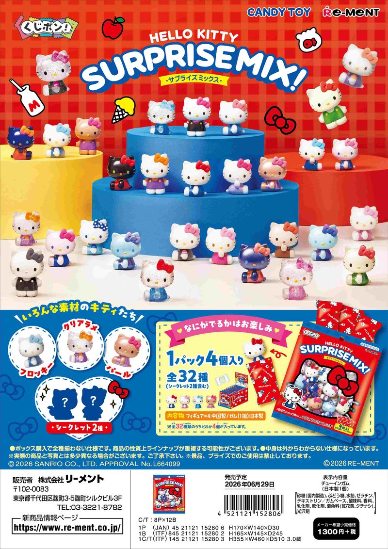 サンリオ_くじポン！ Hello Kitty SURPRISE MIX!【BOX／8パック入り