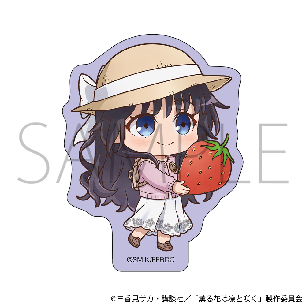 薫る花は凛と咲く_ダイカットステッカー／デフォルメ　和栗薫子　いちご狩り