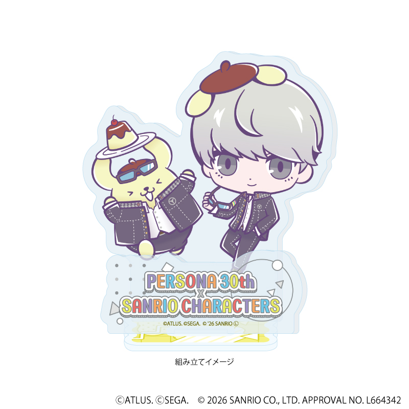P30th×サンリオキャラクターズ_アクリルスタンドプレート06/P4主人公・ポムポムプリン(コラボイラスト)