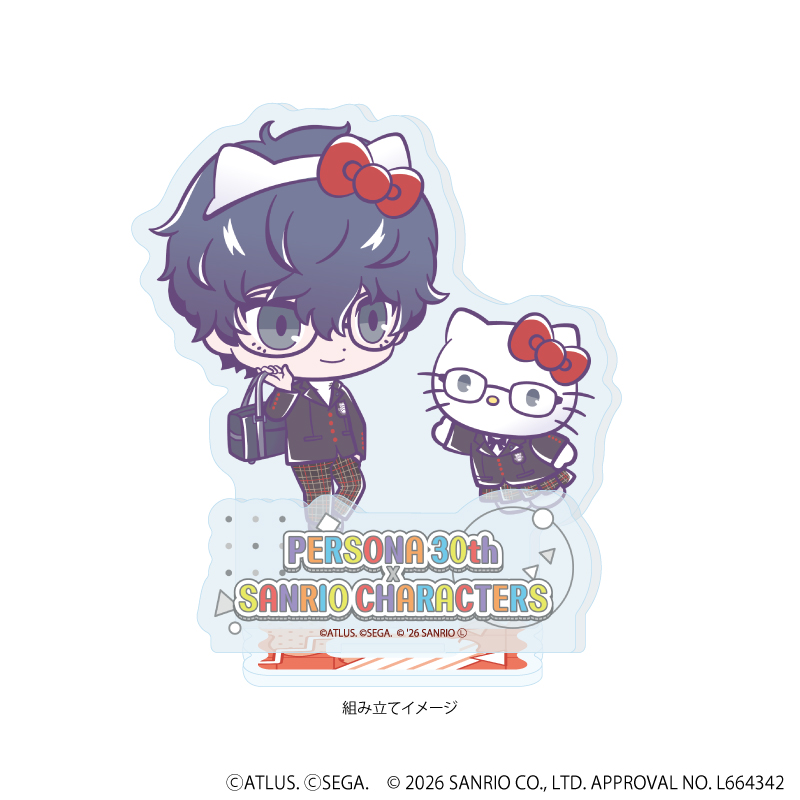 P30th×サンリオキャラクターズ_アクリルスタンドプレート07/P5主人公・ハローキティ(コラボイラスト)