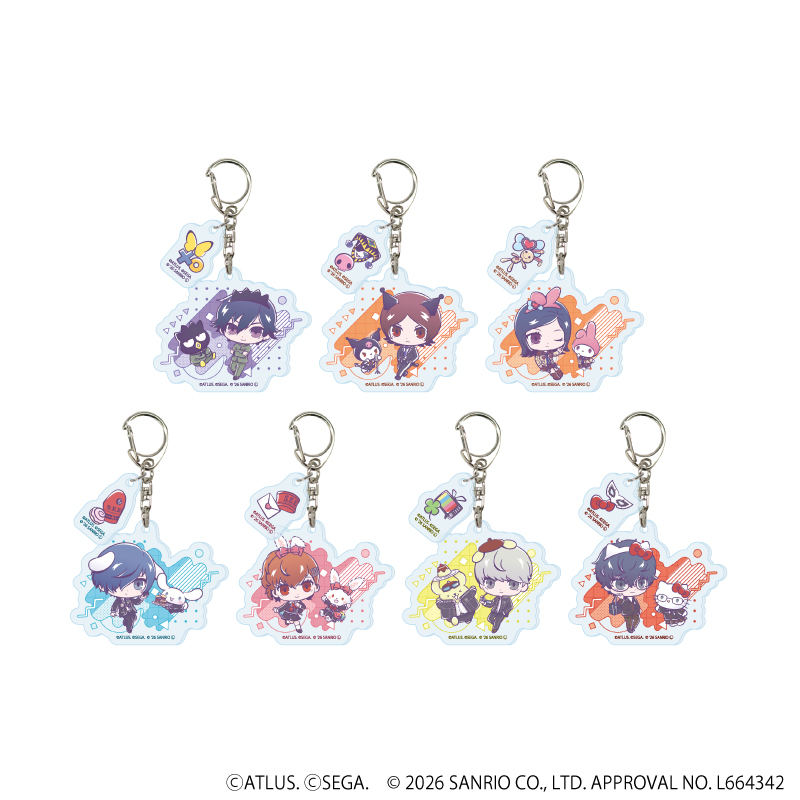 P30th×サンリオキャラクターズ_パーツ付きアクリルキーホルダー01/コンプリートセット(全7種)(コラボイラスト)【コンプリートセット/7個入り】