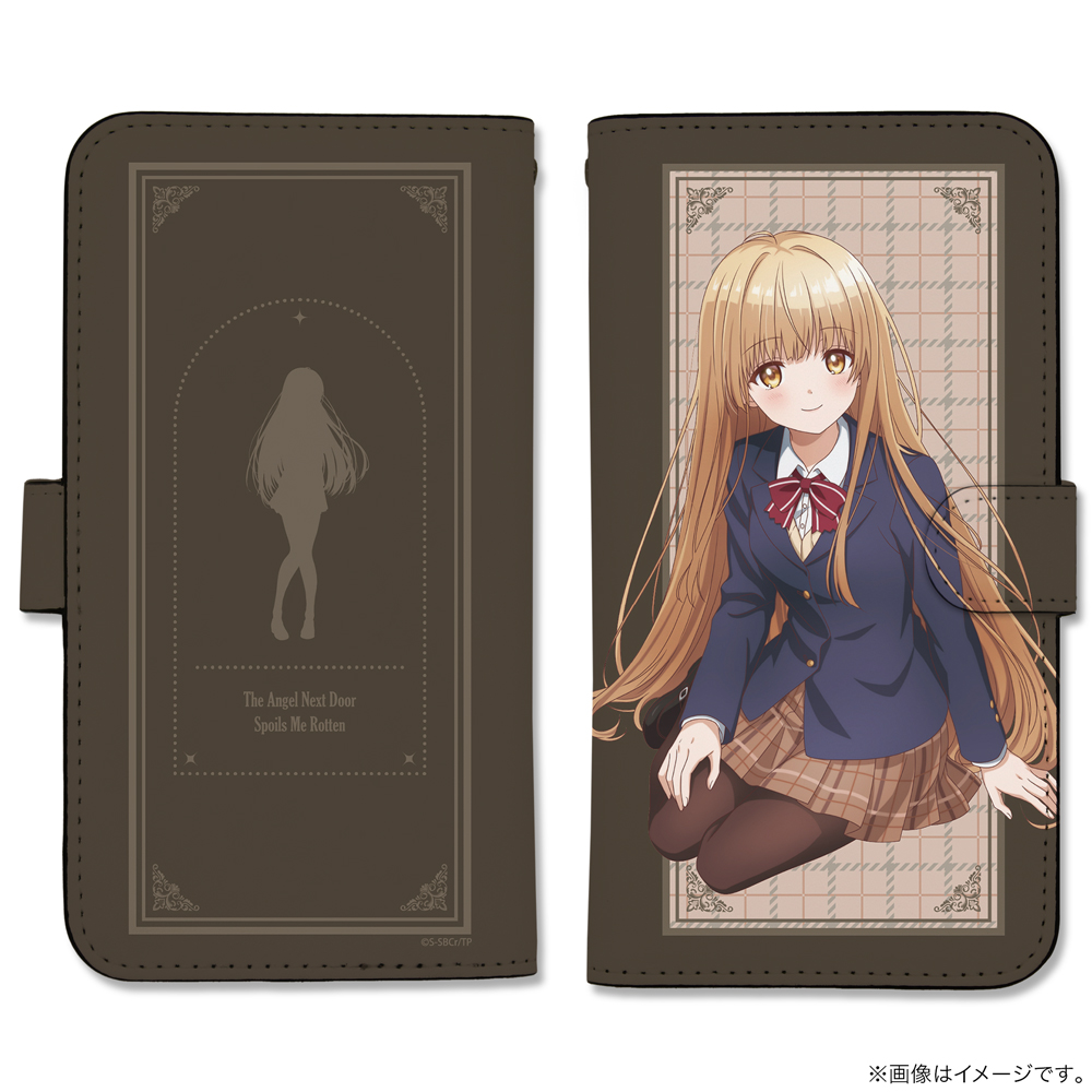 お隣の天使様にいつの間にか駄目人間にされていた件_Lサイズ_椎名真昼 手帳型スマホケース(回転型)