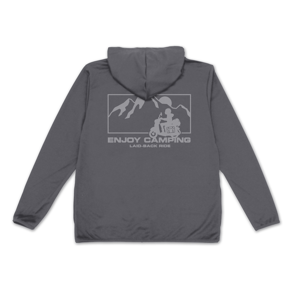ゆるキャン△ SEASON3_Mサイズ_シルエットバイク志摩リン 薄手ドライパーカー/GRAY