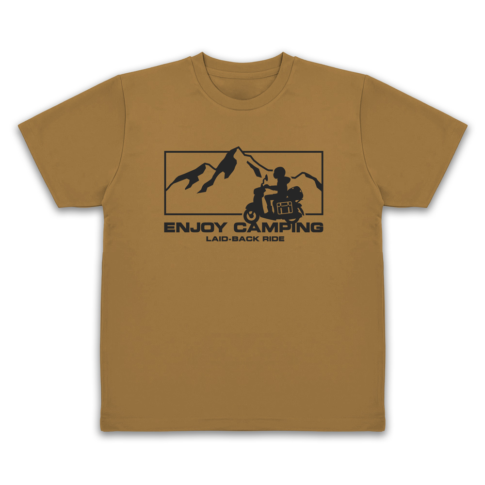ゆるキャン△ SEASON3_XLサイズ_シルエットバイク志摩リン ドライTシャツ/COYOTE