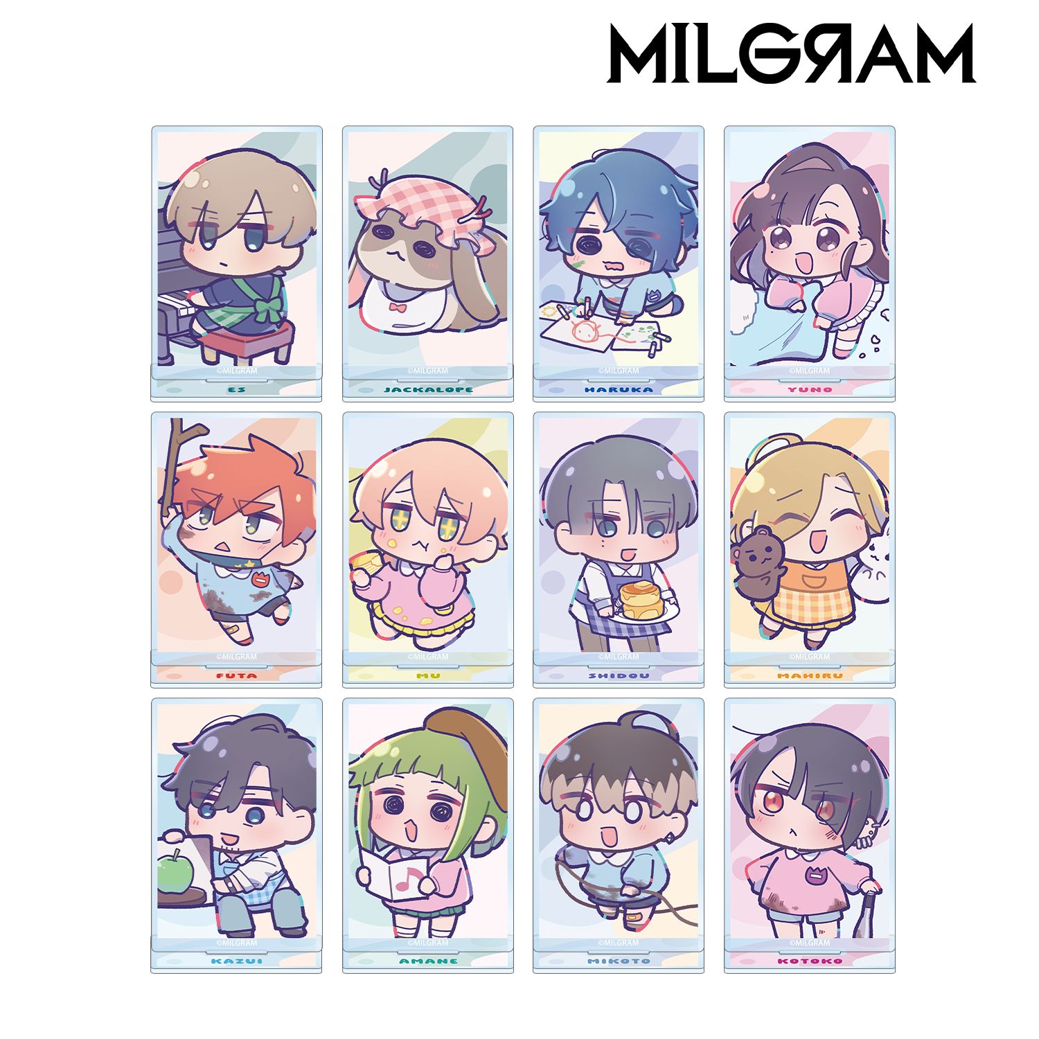 MILGRAM -ミルグラム-_描き下ろし ミニグラム 幼稚園ver. トレーディングアクリルスタンド(単位/コンプリートBOX) 【 BOX/12パック入り】