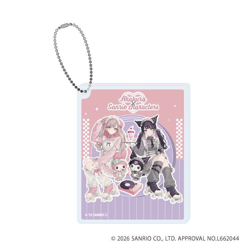 赤倉×サンリオキャラクターズ_アクリルブロックキーホルダー03/マイメロディ&クロミ(コラボイラスト)