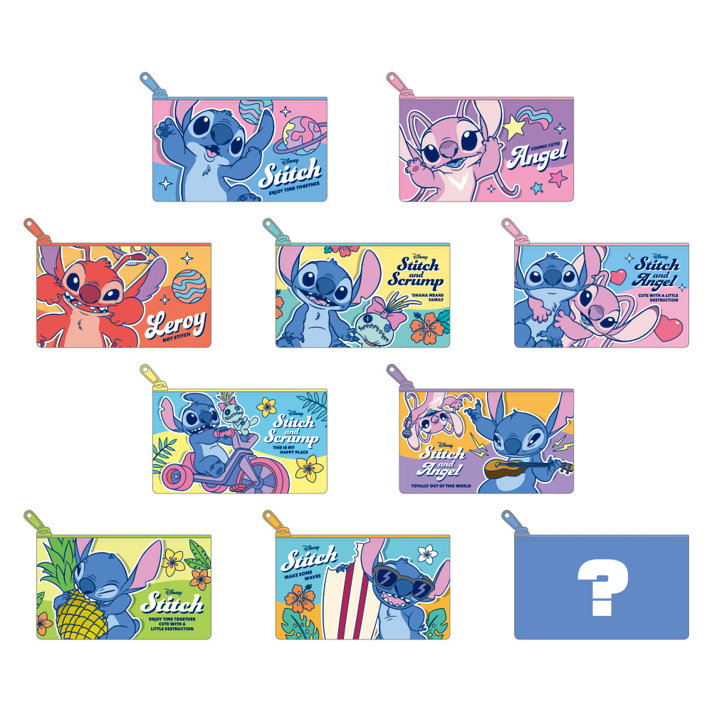 ディズニー_シークレットフラットミニポーチ スティッチ【BOX／10個入り】