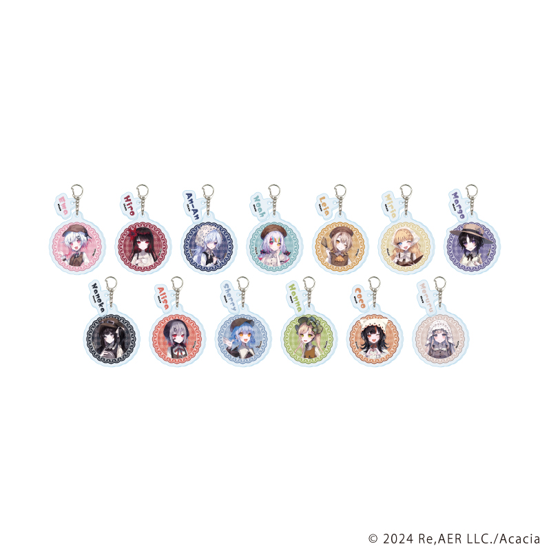 魔法少女ノ魔女裁判_パーツ付きアクリルキーホルダー01/カフェ店員ver. コンプリートセット(全13種)(描き下ろしイラスト)【コンプリートセット/13個入り】