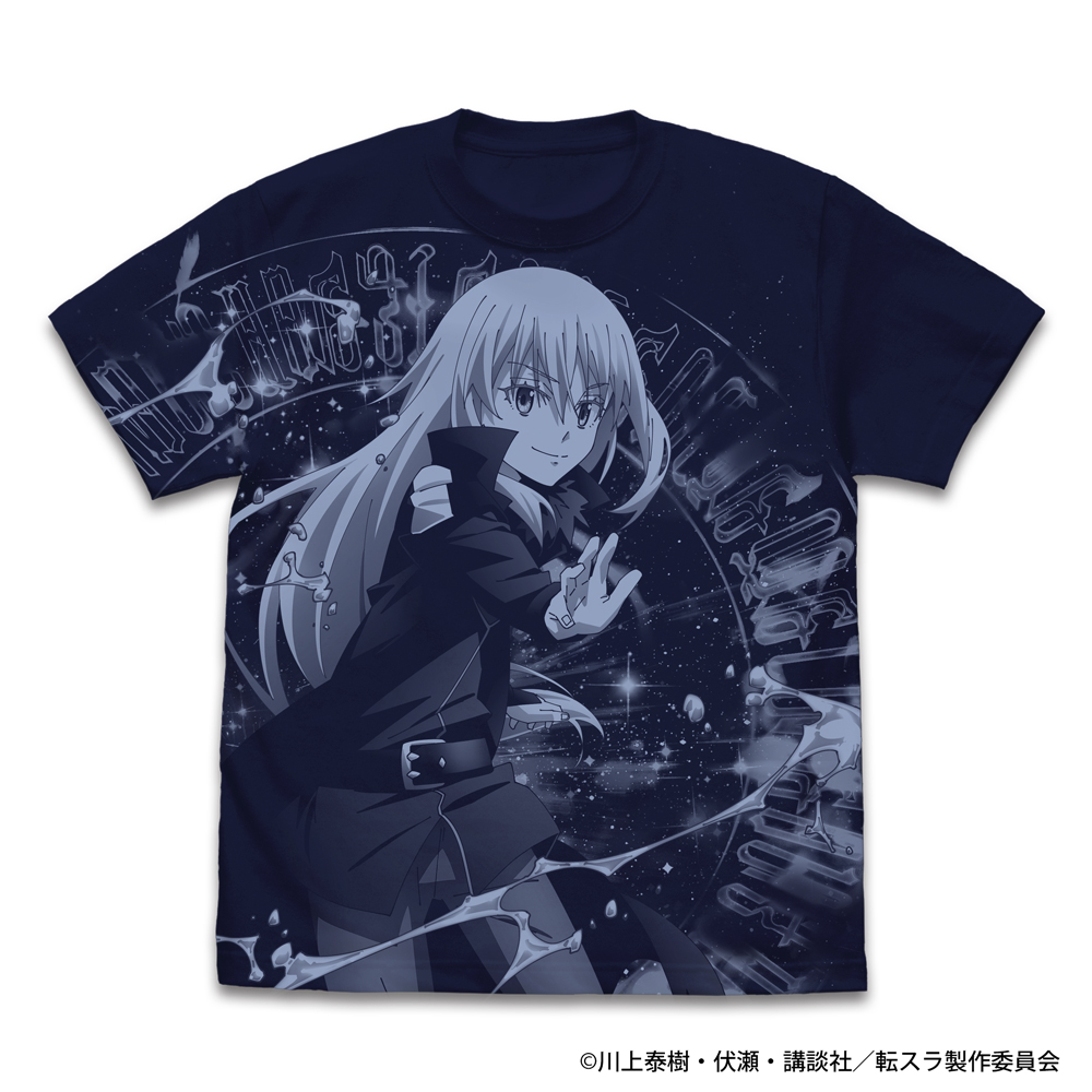 転生したらスライムだった件_Mサイズ_リムルと智慧之王 オールプリントTシャツ/NAVY