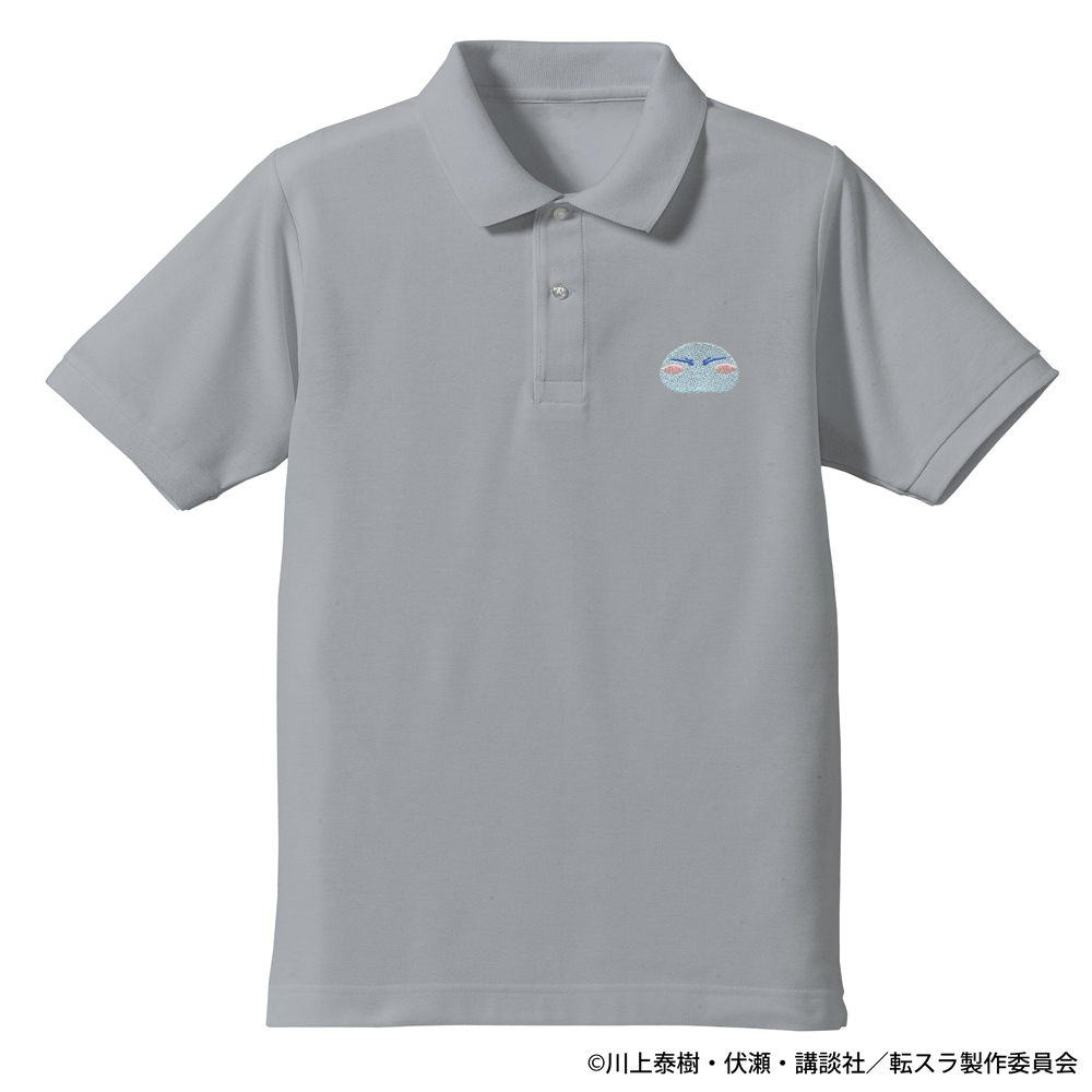 転生したらスライムだった件_XLサイズ_リムル様 ワンポイント刺繍ポロシャツ/GRAY