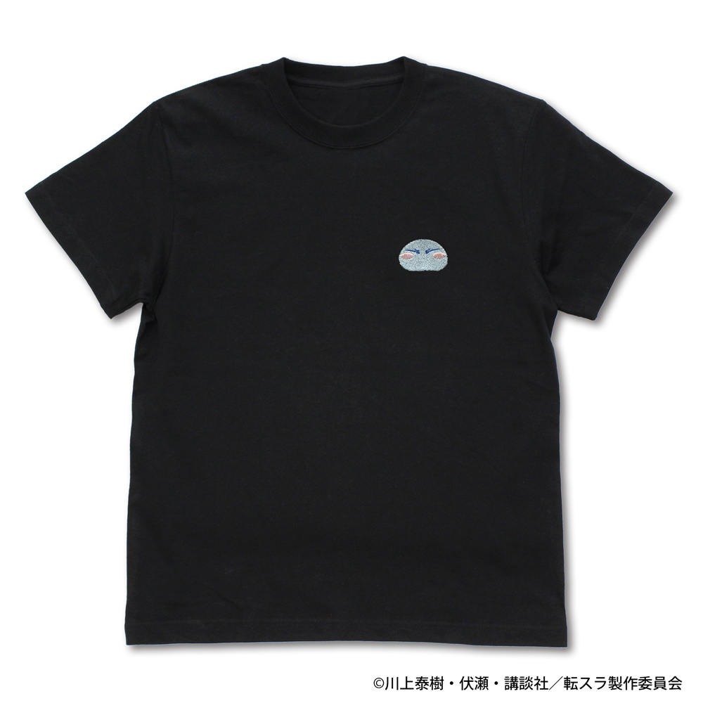 転生したらスライムだった件_Lサイズ_リムル様 ワンポイント刺繍Tシャツ/BLACK