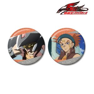 遊☆戯☆王５D's_クロウ・ホーガン 場面写グリッター缶バッジ2個セット