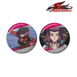 遊☆戯☆王５D's_十六夜アキ 場面写グリッター缶バッジ2個セット