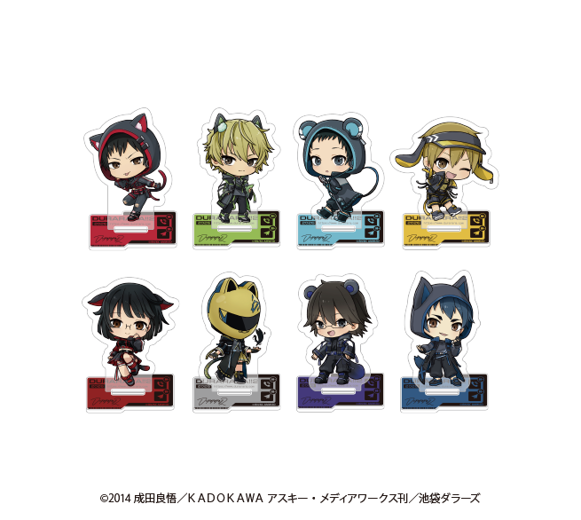 デュラララ!! タワレコ アニマルサバイバー アクスタ 缶バッジ・臨也、静雄 デュラララ!!×2_ランダム ミニキャラアクリルスタンド アニマル