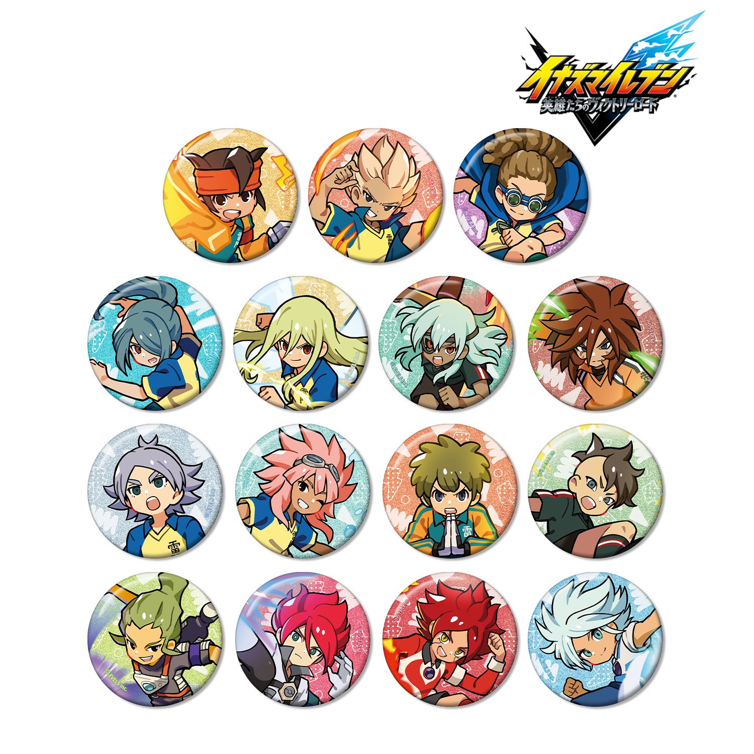 イナズマイレブン 英雄たちのヴィクトリーロード_イナズマイレブン 英雄たちのヴィクトリーロード 必殺技ver. トレーディンググリッター缶バッジ(単位/コンプリートBOX／15パック入り)