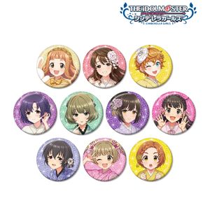 アイドルマスター シンデレラガールズ_描き下ろし レース着物ver. トレーディンググリッター缶バッジ(単位/コンプリートBOX)【BOX/10パック入り】