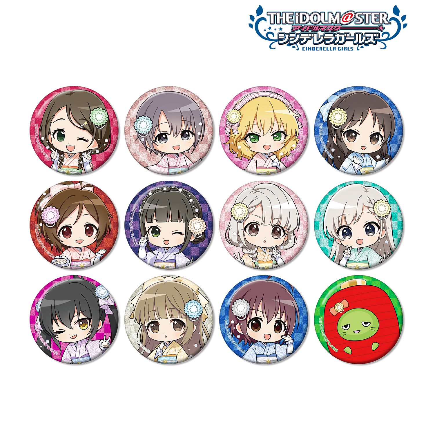 アイドルマスター シンデレラガールズ_トレーディング ちびキャラ レース着物ver. グリッター缶バッジ(単位/コンプリートBOX)【BOX/12パック入り】