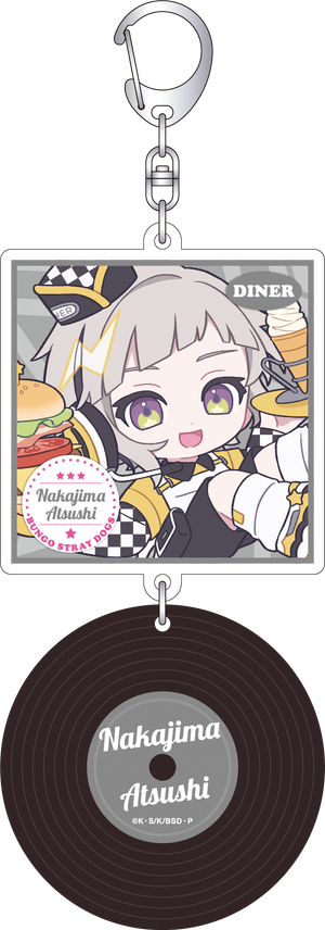 文豪ストレイドッグス_レコード風アクリルキーホルダー／中島敦　ぱすてるぽっぷ