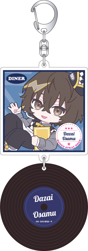 文豪ストレイドッグス_レコード風アクリルキーホルダー／太宰治　ぱすてるぽっぷ