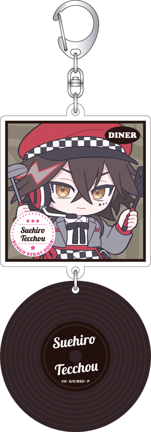 文豪ストレイドッグス_レコード風アクリルキーホルダー／末広鉄腸　ぱすてるぽっぷ