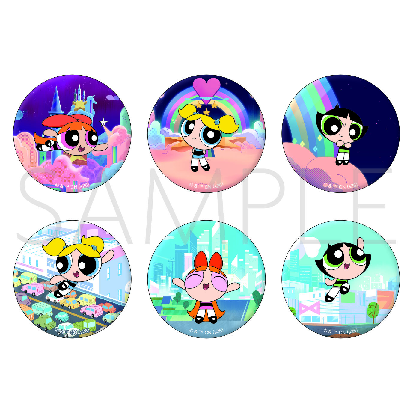 パワーパフガールズ_マット缶バッジコレクション　【BOX／6個入り】