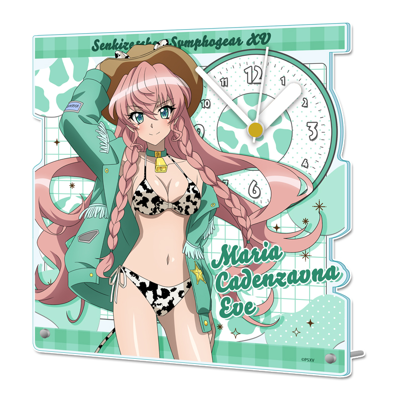 戦姫絶唱シンフォギアXV_描き下ろし アクリル置時計【マリア・カデンツァヴナ・イヴ】カウガールver.