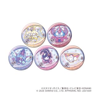 遊☆戯☆王ZEXAL×サンリオキャラクターズ_(65mm)_ホログラム缶バッジ01/コンプリートセット(全5種)(コラボイラスト)【コンプリートセット/5個入り】