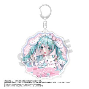 初音ミク×シナモロール_夢桜ver.　BIGラウンドアクリルキーホルダー　A　