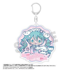 初音ミク×シナモロール_夢桜ver.　BIGラウンドアクリルキーホルダー　B