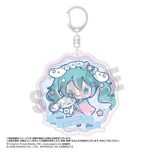 初音ミク×シナモロール_夢桜ver.　BIGラウンドアクリルキーホルダー　C