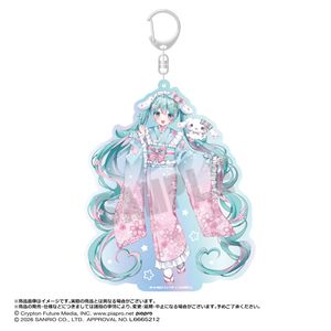 初音ミク×シナモロール_夢桜ver.　BIGオーロラアクリルキーホルダー