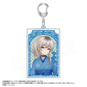 ガールズバンドクライ_描き下ろし和装デニムver.　スクエアキーホルダー　B 　河原木 桃香