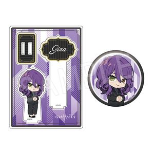 グノーシア_アクリルフォトプロップス&グリッター缶バッジセット 黒スーツVer. ジナ