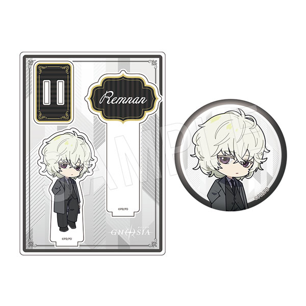 グノーシア_アクリルフォトプロップス&グリッター缶バッジセット 黒スーツVer. レムナン