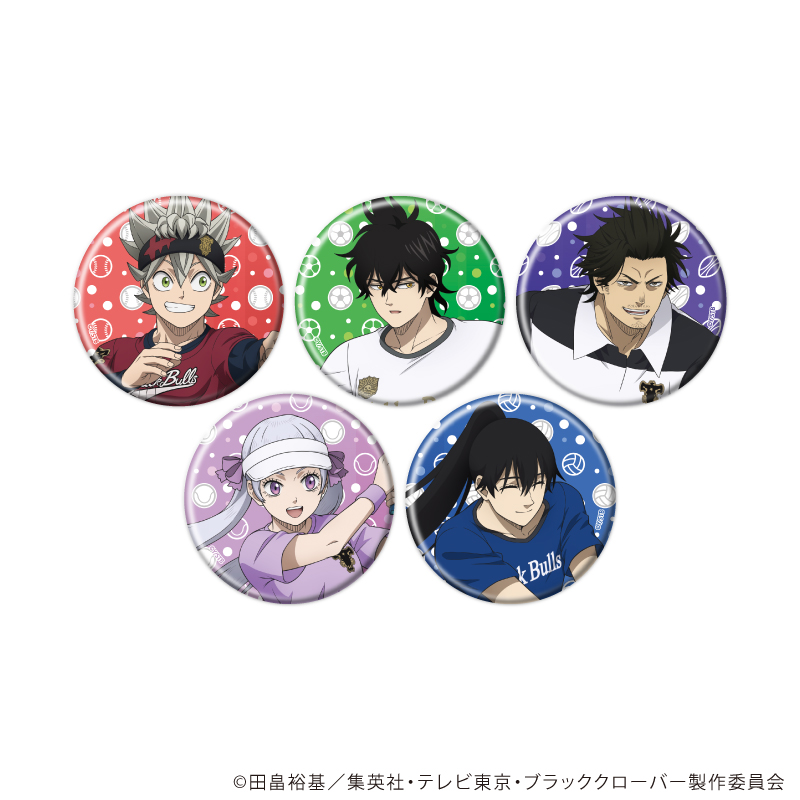 ブラッククローバー_缶バッジ26/スポーツver. コンプリートセット(全5種)(描き下ろしイラスト)【コンプリートセット/5個入り】