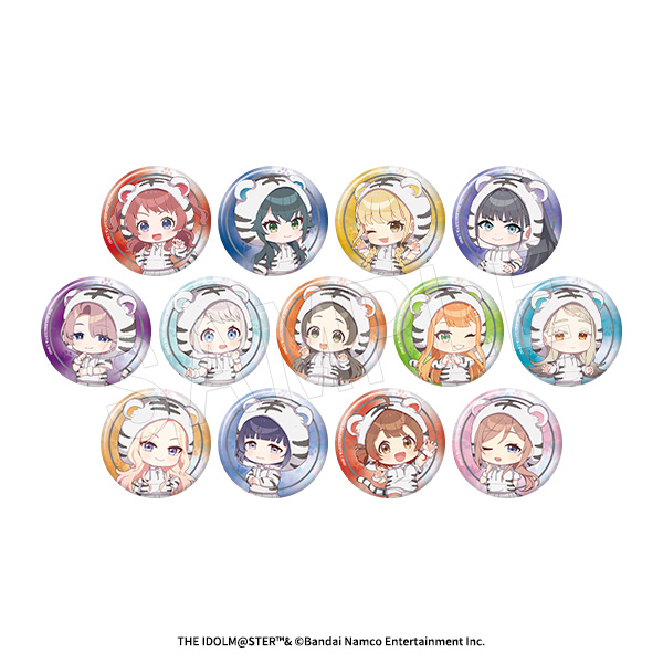 学園アイドルマスター_トレーディングミニキャラホロ缶バッジ ホワイトタイガーVer.【BOX/13個入り】