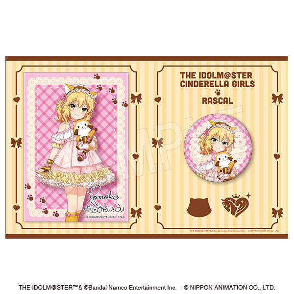 アイドルマスター シンデレラガールズ×ラスカル_ホロ缶バッジ&イラストカードセット 櫻井桃華
