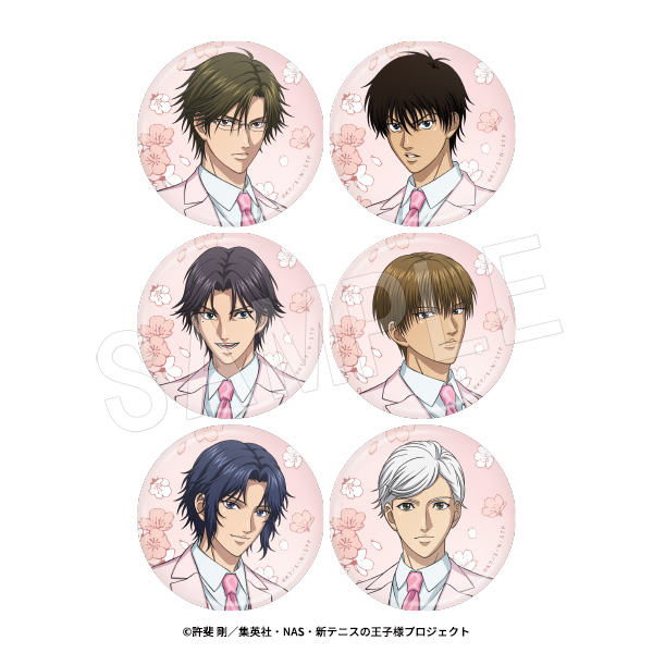 新テニスの王子様_トレーディング和紙風缶バッジ SAKURA Style Ver.【BOX／6個入り】