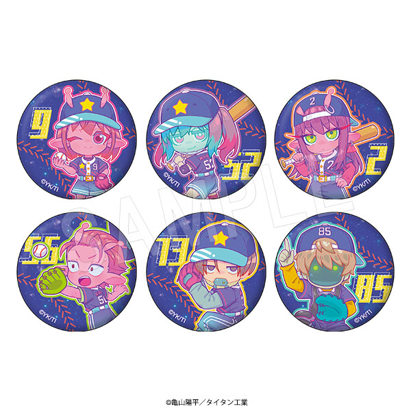 銀河特急 ミルキー☆サブウェイ_トレーディンググリッター缶バッジ Baseball Ver.【OPP/6袋入り】