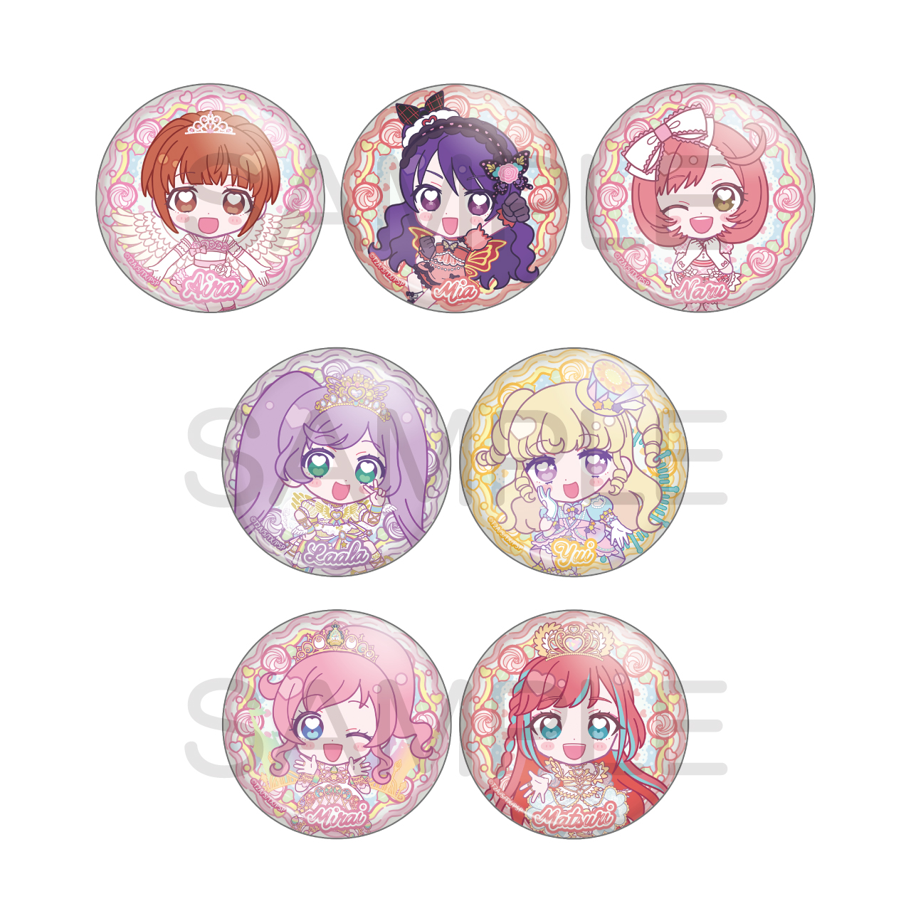 プリティーシリーズ_きゃらっぴん トレーディングきらきら缶バッジ　【コンプリートBOX／7個入り】