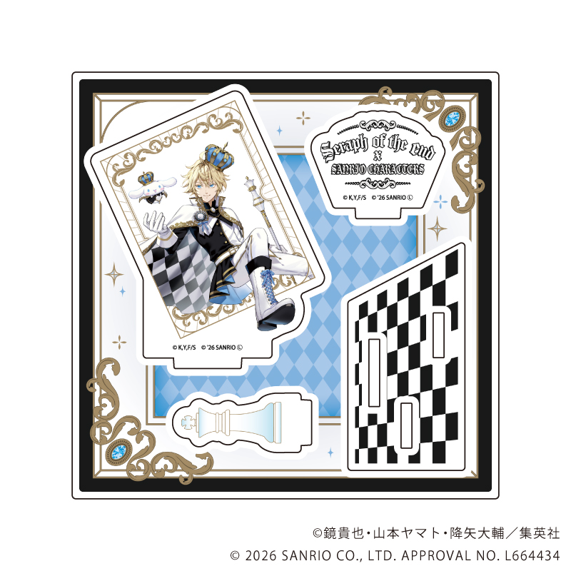 終わりのセラフ×サンリオキャラクターズ_アクリルスタンドプレート02/百夜ミカエラ×シナモロール(コラボイラスト)