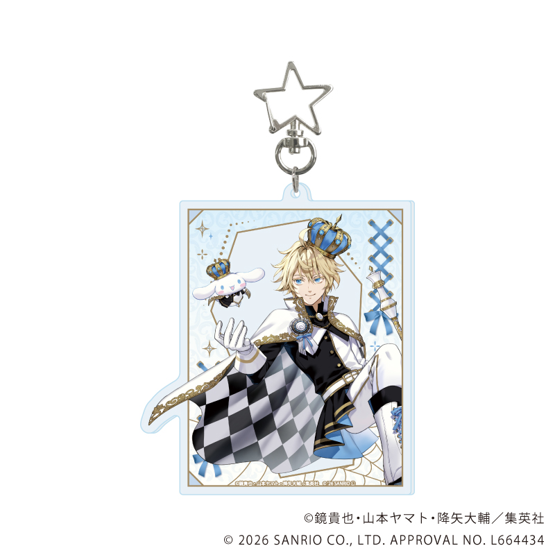 終わりのセラフ×サンリオキャラクターズ_星型ナスカン付きデカアクリルキーホルダー02/百夜ミカエラ×シナモロール(コラボイラスト)