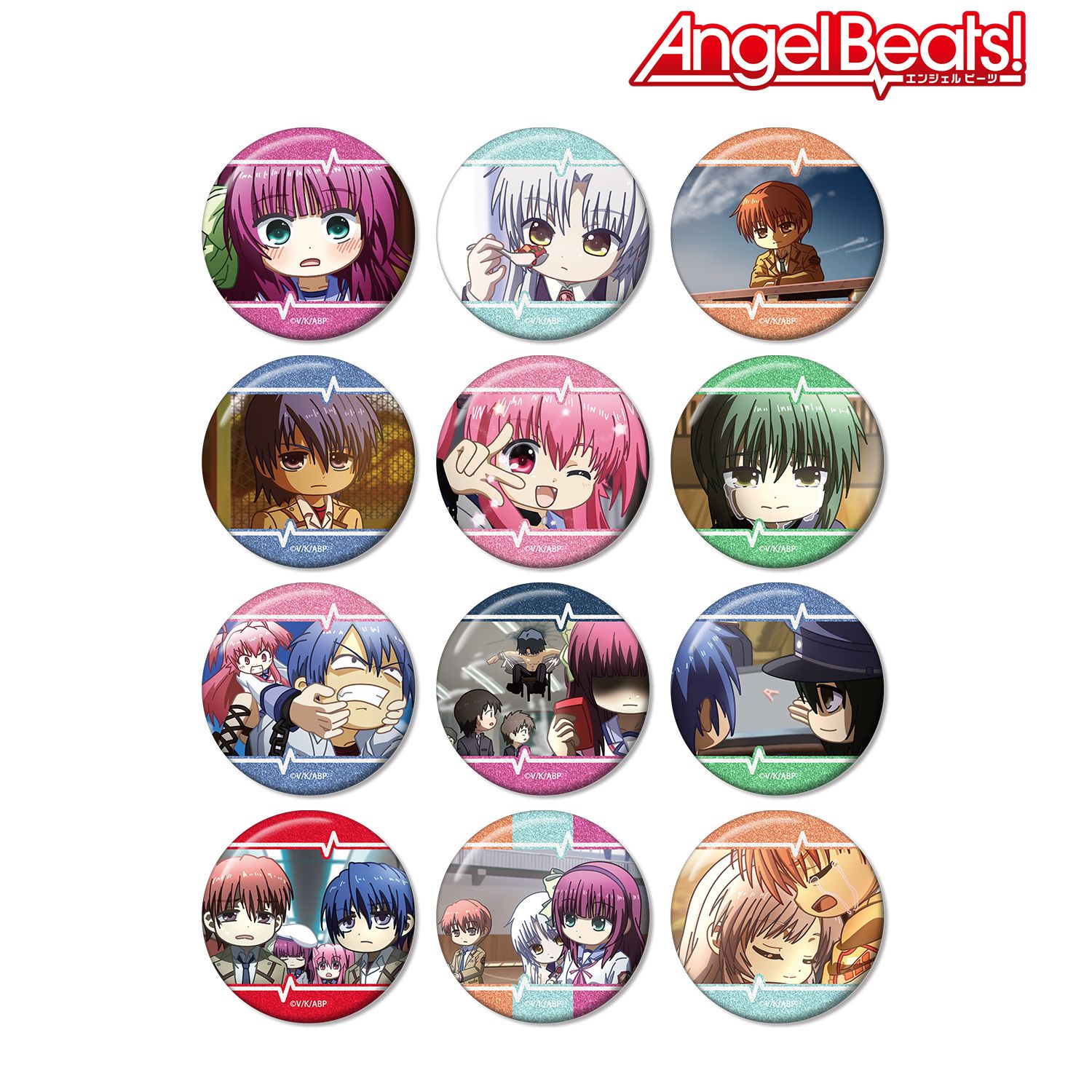 Angel Beats!_トレーディング ゆるコマ グリッター缶バッジ(単位/コンプリートBOX)【BOX/12個入り】