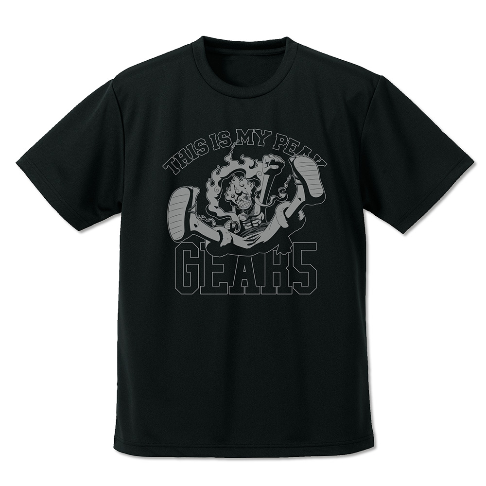 ワンピース_XLサイズ_ルフィ ギア5 ドライTシャツ/BLACK